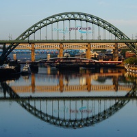 Buy canvas prints of Newcastle Bridge Great North Run by Glenn Potts