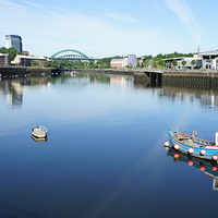 Buy canvas prints of River Wear Sunderland Boats Blues by Glenn Potts
