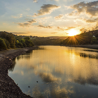 Buy canvas prints of  Reservoir Sunset by Laura Kenny