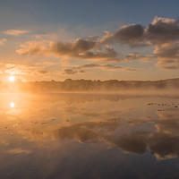 Buy canvas prints of Misty Sunrise by Laura Kenny