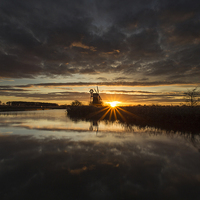 Buy canvas prints of Turf Fen Sunset by Gail Sparks
