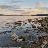 Buy canvas prints of Loch Fyne, Scotland. After dinner beach walk at sunset. by Alasdair Rose
