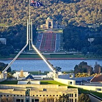 Buy canvas prints of Parliament and War Memorial Canberra Australia 2 by Steven Ralser