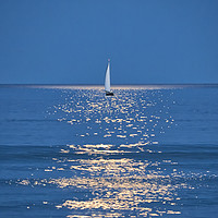 Buy canvas prints of Moonlight Sail 2 - Ogunquit Beach - Maine by Steven Ralser