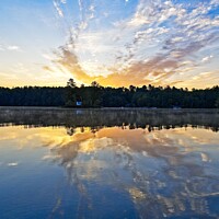 Buy canvas prints of Sunrise 3 - Lake Pennessewassee, Maine by Steven Ralser