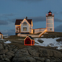 Buy canvas prints of Nubble Lighthouse, York, Maine at Christmas by Steven Ralser
