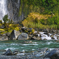 Buy canvas prints of Thunder Creek Falls, South Island, New Zealand by Steven Ralser