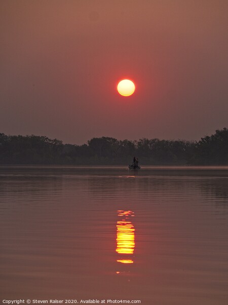 Sunrise Fishing, Lake Wingra, Madison, Wisconsin Picture Board by Steven Ralser