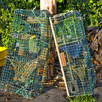 Buy canvas prints of Lobster Pots,perkins Cove, MAine by Steven Ralser