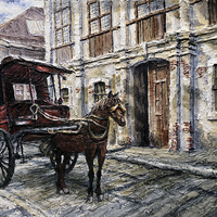 Buy canvas prints of Red Carriage by Joey Agbayani