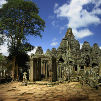 Buy canvas prints of Bayon Temple View from the East by Joey Agbayani