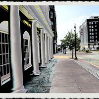 Buy canvas prints of Main Street Pillars by Pamela Briggs-Luther