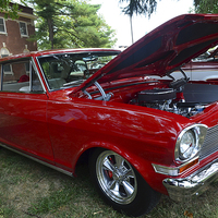 Buy canvas prints of Red Chevrolet Nova by Pamela Briggs-Luther