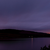 Buy canvas prints of  Clateringshaws Loch Sunset by David Attenborough