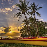 Buy canvas prints of  Maui Sunset by David Attenborough