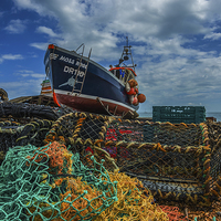 Buy canvas prints of  Fishing Boats Day Off by David Attenborough