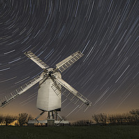 Buy canvas prints of Moonlit Chillenden Windmill by David Attenborough