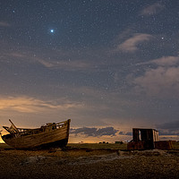 Buy canvas prints of View across Dungeness Peninsula at night. by David Attenborough