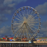 Buy canvas prints of Blackpool Ferris Wheel in Autumn, HDR Picture by Juha Remes