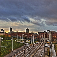 Buy canvas prints of Manchester Skyline HDR by Juha Remes