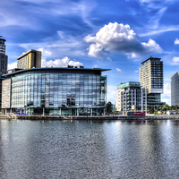 Buy canvas prints of MediaCity on Salford Quays by Juha Remes
