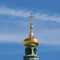 Buy canvas prints of Uspensky Cathedral Roof Cross by Juha Remes