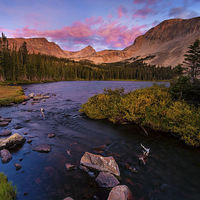 Buy canvas prints of Color over Indian Peaks by Steven Reed