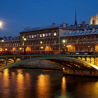 Buy canvas prints of Moon over the Seine by Plamen Stefanov