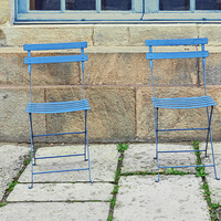 Buy canvas prints of Blue chairs 1 Stockholm Sweden by Marianne Campolongo