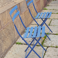 Buy canvas prints of Blue chairs 2 Stockholm Sweden by Marianne Campolongo