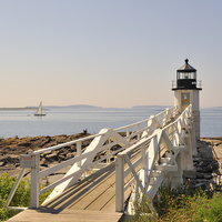 Buy canvas prints of Marshall Point Lighthouse Port Clyde Maine by Marianne Campolongo