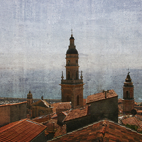 Buy canvas prints of Menton rooftops, France by olga hutsul