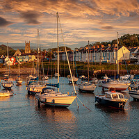 Buy canvas prints of Stunning Sunset on Aberaeron Harbour by Wendy Williams CPAGB