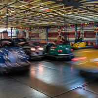 Buy canvas prints of Thrilling Dodgem Car Chaos by Wendy Williams CPAGB