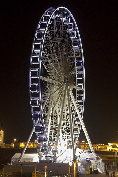 Brighton Wheel at Night Picture Board by Wendy Williams CPAGB