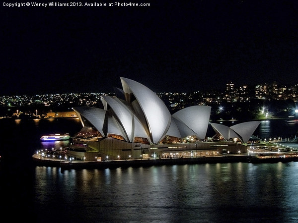 Sydney Opera House by Night Picture Board by Wendy Williams CPAGB