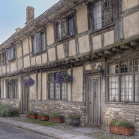 Buy canvas prints of Cerne Abbas Cottages by Wendy Williams CPAGB