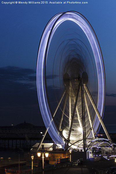  Brighton Wheel at night Picture Board by Wendy Williams CPAGB