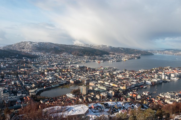 Looking Down on Bergen, Norway Picture Board by Wendy Williams CPAGB