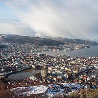 Buy canvas prints of Looking Down on Bergen, Norway by Wendy Williams CPAGB