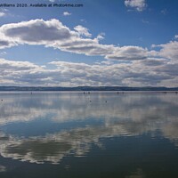 Buy canvas prints of Cloud reflections on West Kirby Beach by Wendy Williams CPAGB
