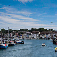 Buy canvas prints of Weymouth from the Town Bridge by Wendy Williams CPAGB