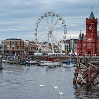 Buy canvas prints of Cardiff Quay from Waterfront Park by Wendy Williams CPAGB