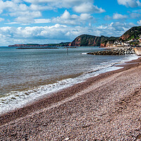 Buy canvas prints of Sidmouth Beach and Esplanade by Wendy Williams CPAGB