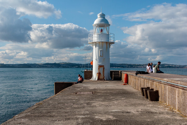Brixham Jetty and Lighthouse Picture Board by Wendy Williams CPAGB