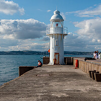 Buy canvas prints of Brixham Jetty and Lighthouse by Wendy Williams CPAGB