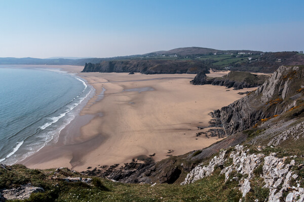 Late afternoon at Three Cliffs Bay Picture Board by Wendy Williams CPAGB