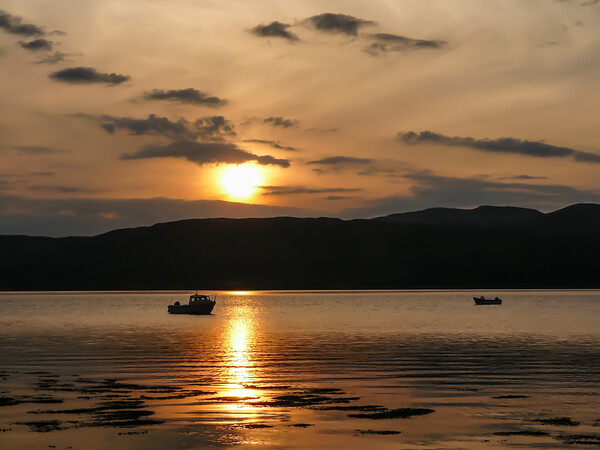 Vibrant Sunset over Scottish Loch Picture Board by Wendy Williams CPAGB