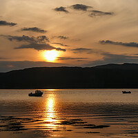 Buy canvas prints of Vibrant Sunset over Scottish Loch by Wendy Williams CPAGB