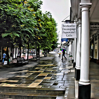 Buy canvas prints of Wet afternoon on the Pantiles by Paul Stevens